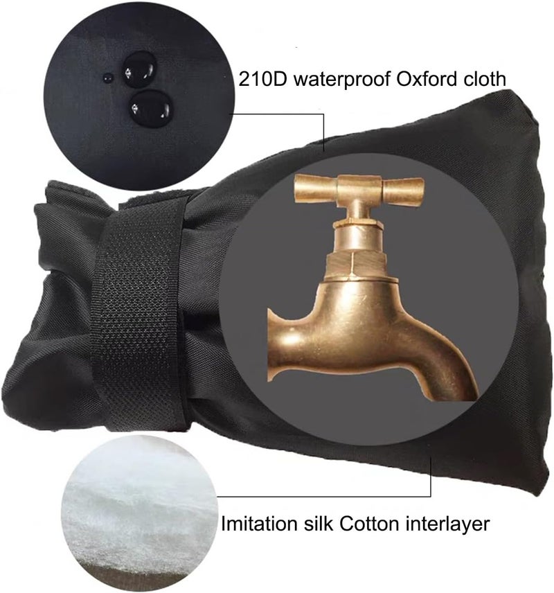 Jashem Outdoor Faucet Covers for Winter 3 Packs Hose Bib Protector Spout Cover Garden 8.7" x 7" x 2", Outside Spigot Pipe Freeze Protection Cover Insulated Tap Pouch (large) - Image 2